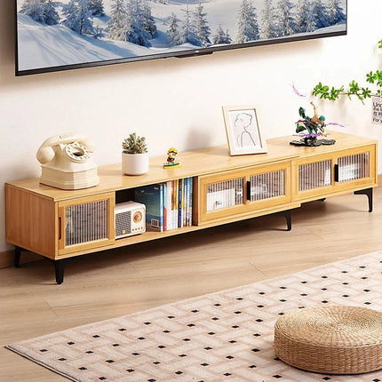 Solva Crest – Retro Modern TV Cabinet, Japandi Inspired Console - Uber Decor