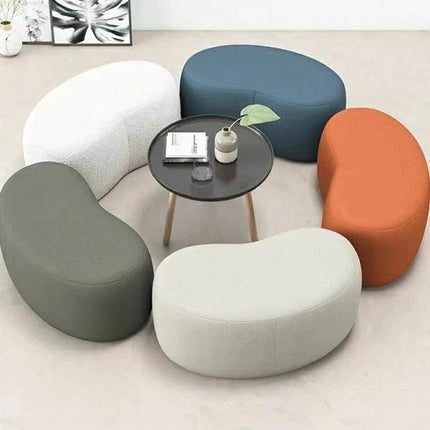 StyleCurve Blob Ottoman - Curved Seat Pouffe for Living Room - Uber Decor