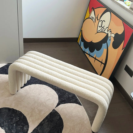 Nuvin Arc – Modern Nordic Bench with Sculptural Form | Minimalist Shoe Changing Stool for Entryways, Living Rooms, or Bedrooms - Uber Decor