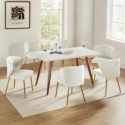 Soraya Modern Elegant Tufted Armless Accent Chair- Dining or Vanity Chair with Back Metal Legs - Uber Decor