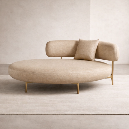 Solea Curve – Modern Chaise Lounge with Armrest for Living Room & Lounge Spaces