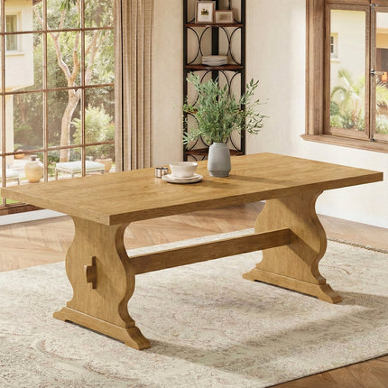 Hearthwood Gather Solid Wood Dining Table Classic Contemporary Design for Dining Room and Family Dining Spaces
