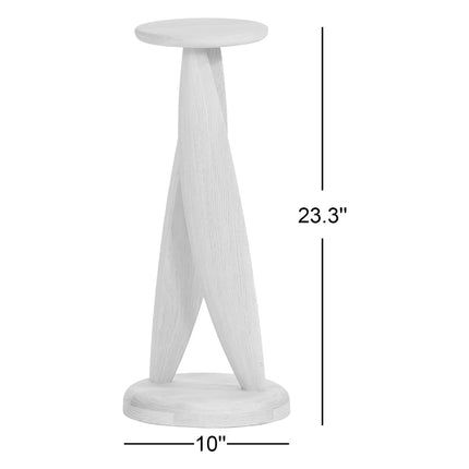 The Helix Stand Custom Sculptural Wooden Side Table with Twisted Base in Organic Style for Living Room or Sofa Side Use