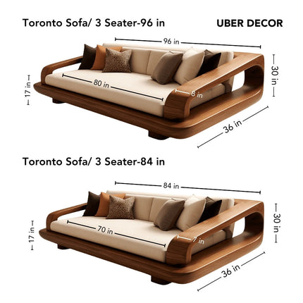 Toronto Luxury Wooden Sofa Sculptural Modern Couch for Living Room