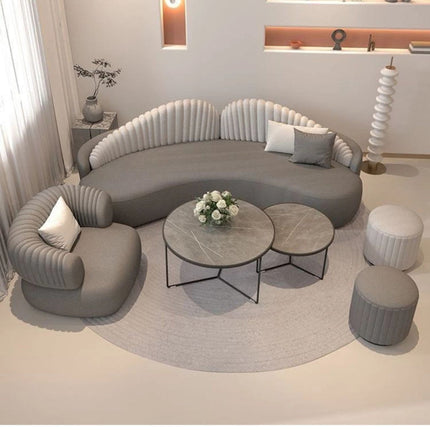 Bristol Luxury Modern Curved Sofa with Channel Tufted Backrest Customisable Designer Couch for Living Room
