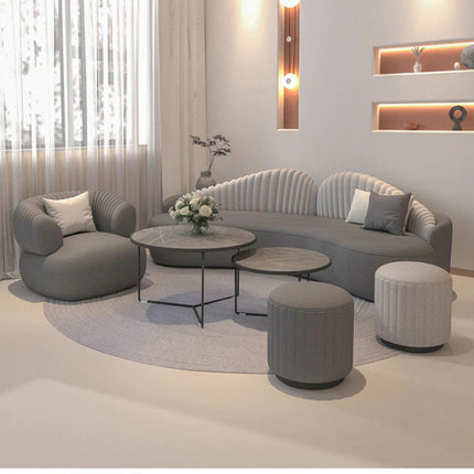 Bristol Luxury Modern Curved Sofa with Channel Tufted Backrest Customisable Designer Couch for Living Room