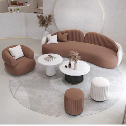 Bristol Luxury Modern Curved Sofa with Channel Tufted Backrest Customisable Designer Couch for Living Room