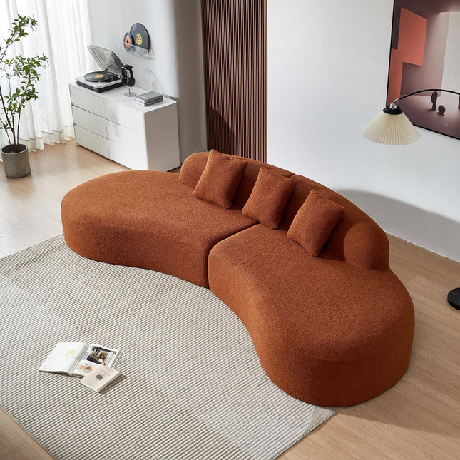 Cannes Curved Sofa- 5-Seater Modern Curved Sofa Set for Living Room, Studio Apartment or Hotel - Uber Decor