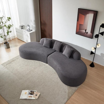 Cannes Curved Sofa- 5-Seater Modern Curved Sofa Set for Living Room, Studio Apartment or Hotel - Uber Decor