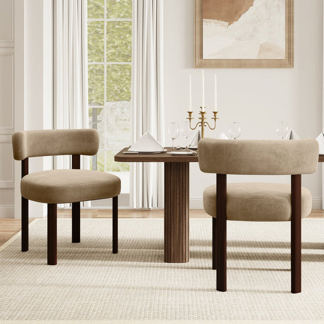 ModForma Contemporary Dining Chair Set of 2 Mid Century Modern Solid Wood Legs Custom Made Design Ideal for Dining Room Kitchen Dining Area - Uber Decor