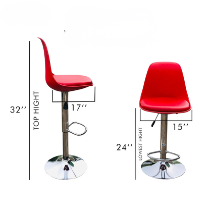 Ruvo Adjustable Hydraulic Bar Stool Modern Counter Chair Mid Century Contemporary Kitchen Island Breakfast Bar Cafe Pub Seating