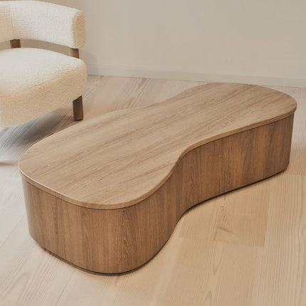Belait Organic Coffee Table Contemporary Luxe Italian Inspired Minimal Designer Center Table Custom Finish Statement Table for Designer Studio
