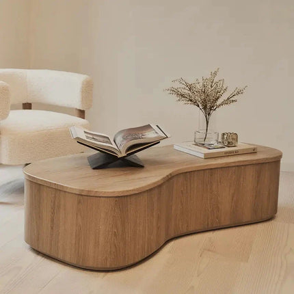 Belait Organic Coffee Table Contemporary Luxe Italian Inspired Minimal Designer Center Table Custom Finish Statement Table for Designer Studio