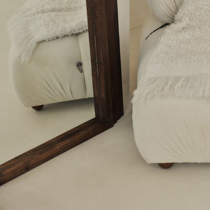 Ruby Arched Layered Wood Wall Mirror – Elegant Full-Length Mirror for Entryway & Living Room - Uber Decor