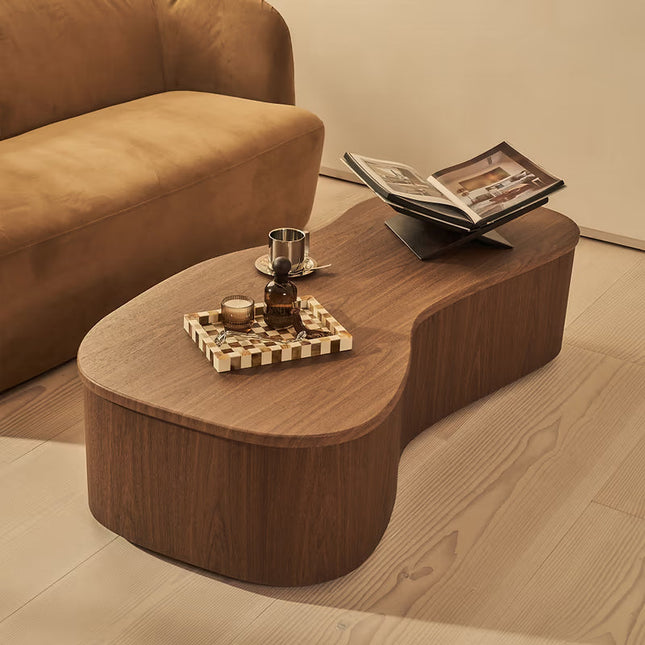 Belait Organic Coffee Table Contemporary Luxe Italian Inspired Minimal Designer Center Table Custom Finish Statement Table for Designer Studio