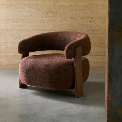 Tranquil Arc Living Room Chair Mid Century Modern American Inspired Solid Wood Frame Fixed Base Contemporary Chair Lounge and Bedroom - Uber Decor