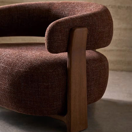 Tranquil Arc Living Room Chair Mid Century Modern American Inspired Solid Wood Frame Fixed Base Contemporary Chair Lounge and Bedroom - Uber Decor