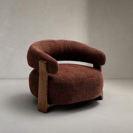 Tranquil Arc Living Room Chair Mid Century Modern American Inspired Solid Wood Frame Fixed Base Contemporary Chair Lounge and Bedroom - Uber Decor