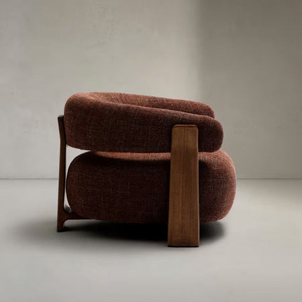 Tranquil Arc Living Room Chair Mid Century Modern American Inspired Solid Wood Frame Fixed Base Contemporary Chair Lounge and Bedroom - Uber Decor