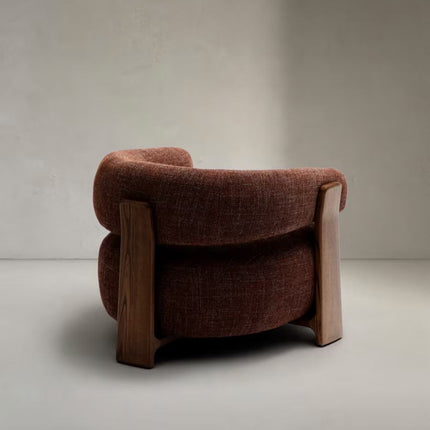 Tranquil Arc Living Room Chair Mid Century Modern American Inspired Solid Wood Frame Fixed Base Contemporary Chair Lounge and Bedroom - Uber Decor