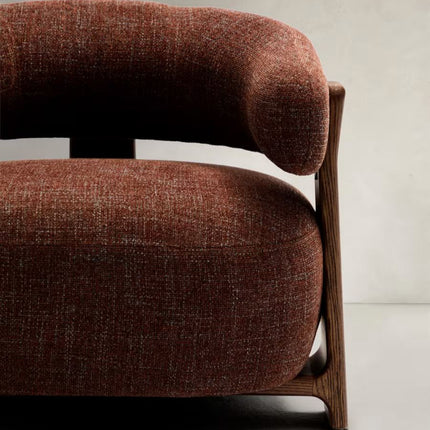 Tranquil Arc Living Room Chair Mid Century Modern American Inspired Solid Wood Frame Fixed Base Contemporary Chair Lounge and Bedroom - Uber Decor