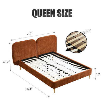 OakWing Modern Upholstered Platform Customisable Bed for Elegant Bedrooms - Uber Decor