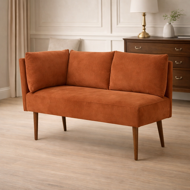 Calcutta Craft Mid Century Corner Bench Contemporary Customisable Seating for Dining Living Lounge and Entryway