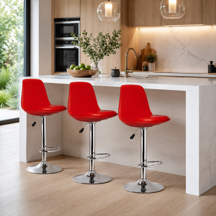 Ruvo Adjustable Hydraulic Bar Stool Modern Counter Chair Mid Century Contemporary Kitchen Island Breakfast Bar Cafe Pub Seating