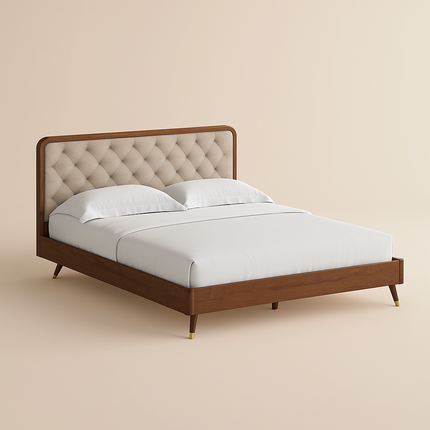 OakBliss Upholstered Diamond-Tufted Platform Bed for Luxe Bedrooms - Uber Decor