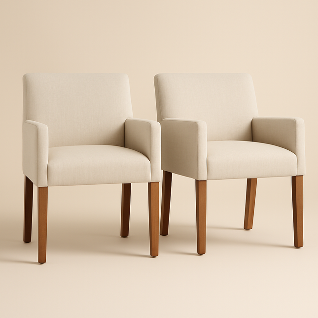 Rivra Contemporary Dining Chair Set of 2 Modern Armchair Style Custom Made Design Ideal for Dining Room Formal Dining Hall - Uber Decor