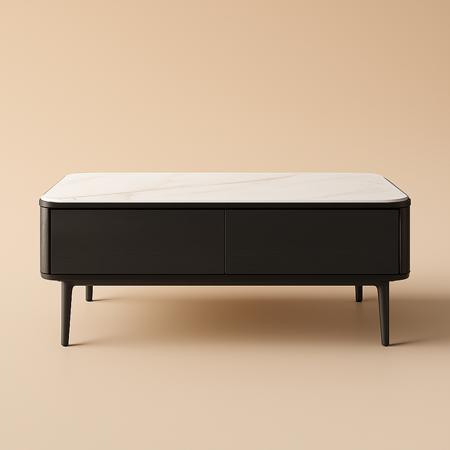 Vetra Slim – Aesthetic TV Unit, Coffee Table Nordic Inspired Minimal Drawer Design - Uber Decor
