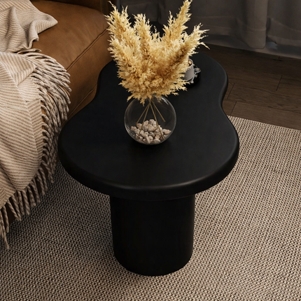 Spiti Wabi-Sabi Sculptural Japandi Coffee Table – Mid-Century Scandinavian Solid Wood Center Table for Living Room