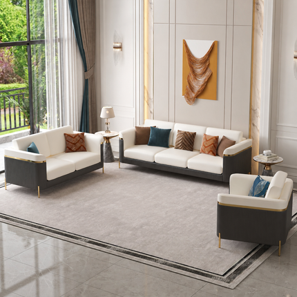 Nicosia Luxury Modern Art Deco Sofa with Fluted Base Design Customisable Designer Couch for Executive Interiors