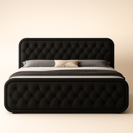 Nightfall Embrace Contemporary Tufted Luxury Bed – Modern Bedroom Icon - Uber Decor