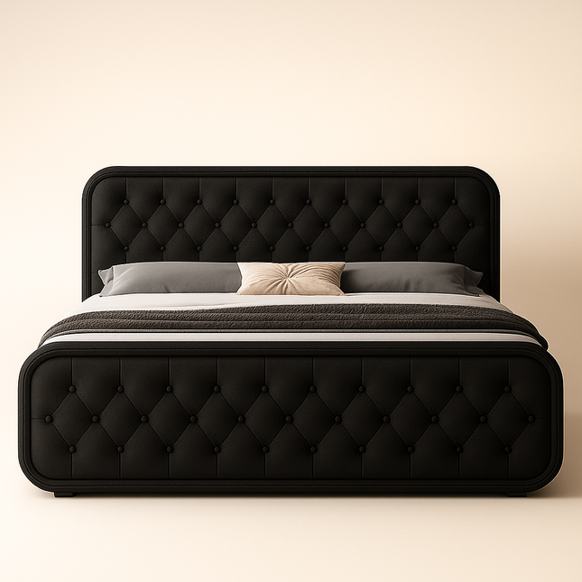 Nightfall Embrace Contemporary Tufted Luxury Bed – Modern Bedroom Icon - Uber Decor