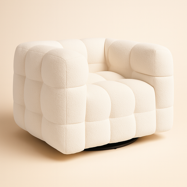 Bubli Accent Chair – Cubic Boucle Comfort | Designed for Living Room or Bedroom Spaces - Uber Decor