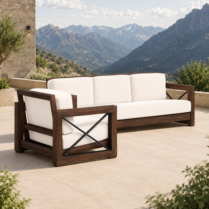Trailora Outdoor Sofa & Chair Set Contemporary Patio Seating for Decks, Gardens & Open Terraces
