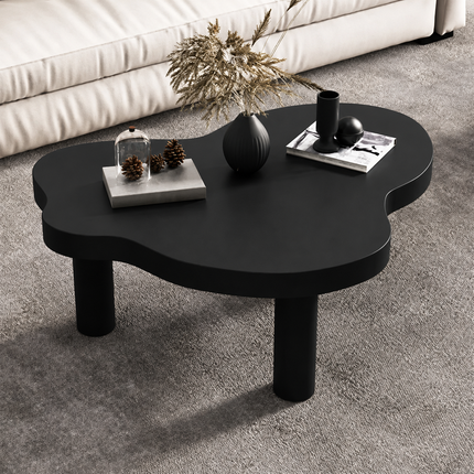 Tocantins Cloud Coffee Table – In Stock Solid Black Matte Organic Nordic Center Table