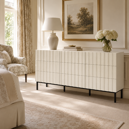 Raven Noir 9-Drawer Contemporary Japandi Cabinet for Living Room, Bedroom, Office & Entryway
