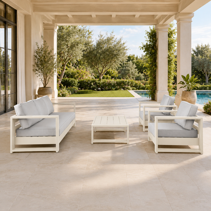Patiora Sofa & Armchair Set Minimal Outdoor Seating for Terraces, Courtyards & Rooftop Patios