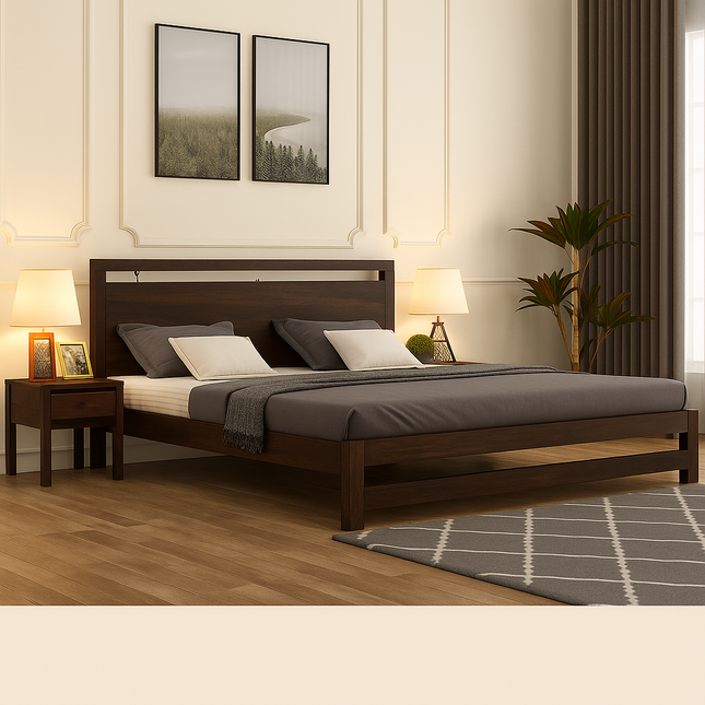 MapleLine Contemporary Solid Wood Platform Bed for Urban Homes - Uber Decor
