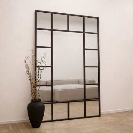 PaneGleam- Window Pane Metal Framed Mirror for Living Room Foyer, Hallway, Bedroom or Hotel