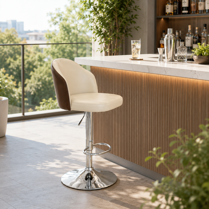 Nori Modern Bar Stool with Hydraulic Lift for Kitchen Island Home Bar Breakfast Counter Contemporary Counter Seating