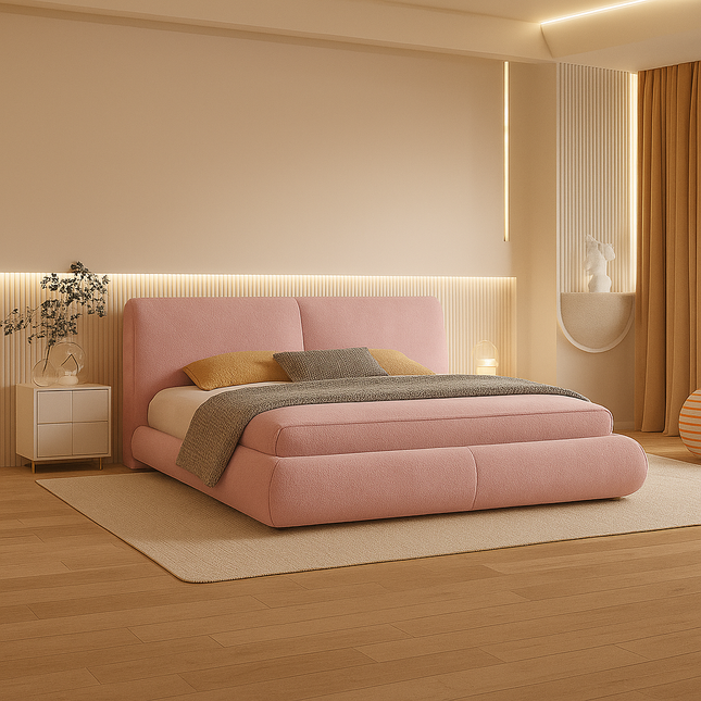 Moonlit Drift Curved Storage Bed – Contemporary Bedroom Essential - Uber Decor