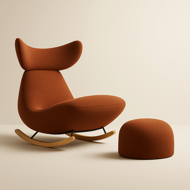 NUBIYA – Nordic Modern Rocking Lounge Chair for Living Room & Relaxed Interiors - Uber Decor