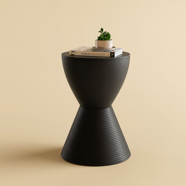 The Modena Drum End Table – Modern Wooden Accent with Hidden Storage in Multicolor Finishes for Living Room, Bedroom & Balcony - Uber Decor