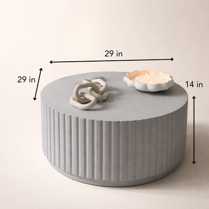 Faro Coffee Table Modern Contemporary Coastal Luxe Inspired Designer Center Table Custom Finish Ribbed Statement Table for Relaxed Living Area