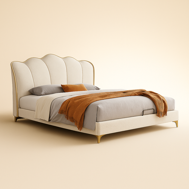 Dreamy Wave Curved Modern Bed – Sculptural Bedroom Statement - Uber Decor