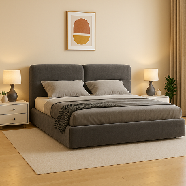 Slumberform Low Platform Bed – Japandi Soft Minimalism Redefined - Uber Decor