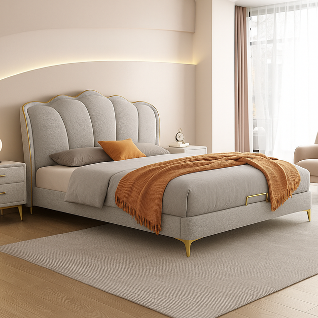 Dreamy Wave Curved Modern Bed – Sculptural Bedroom Statement - Uber Decor
